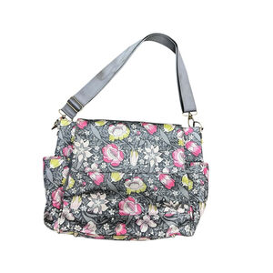 Pottery Barn Kids Liberty London Floral Diaper Bag Tote Gray Pink 16x14.5x7
